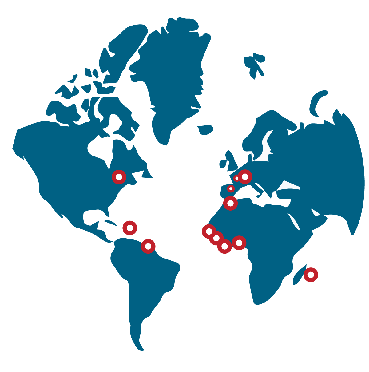 Carte de la présence BIQUALITE à l’international